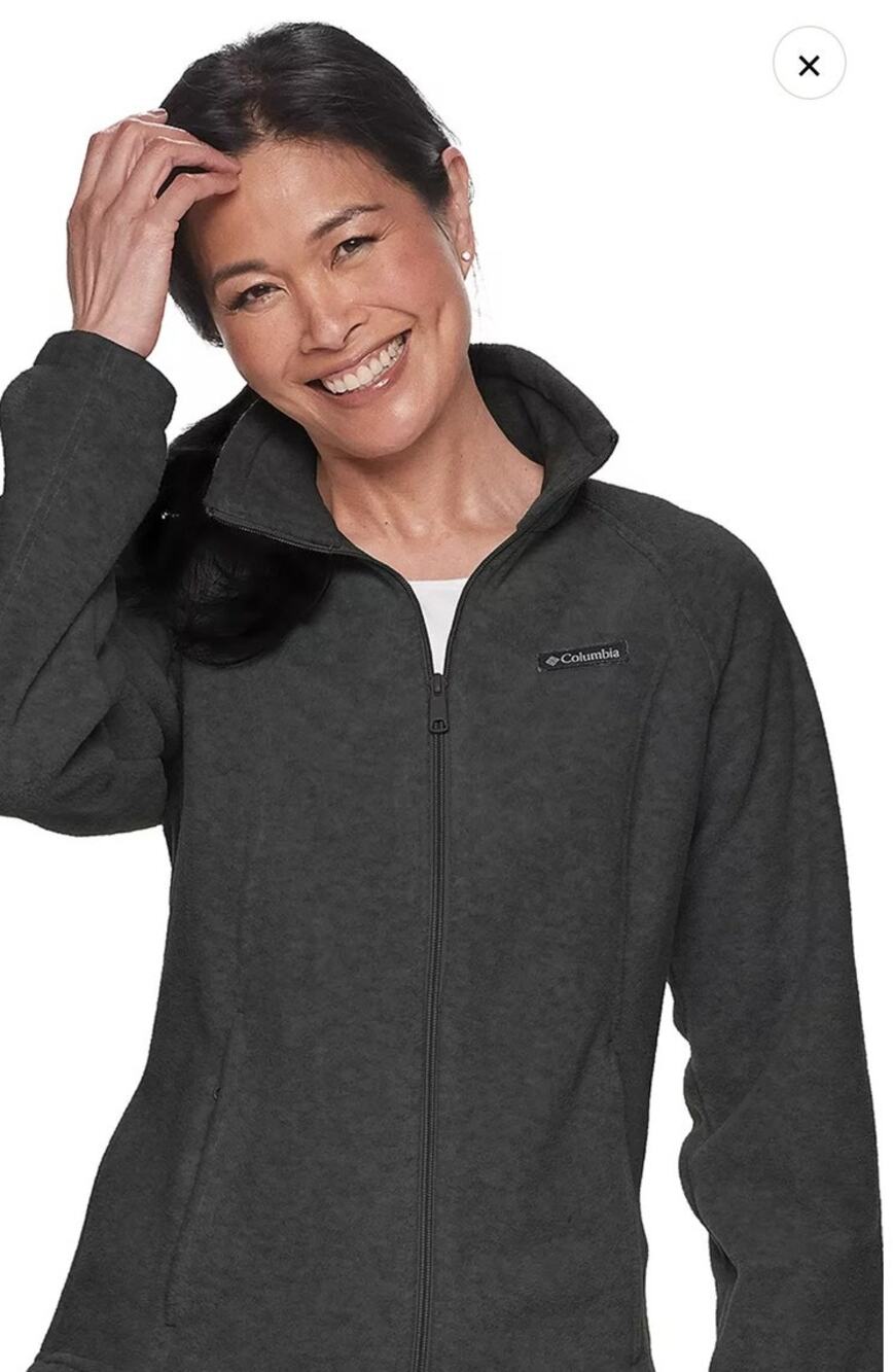Women's Columbia Fleece Zip Up Jacket Excellent Condition Gray XL